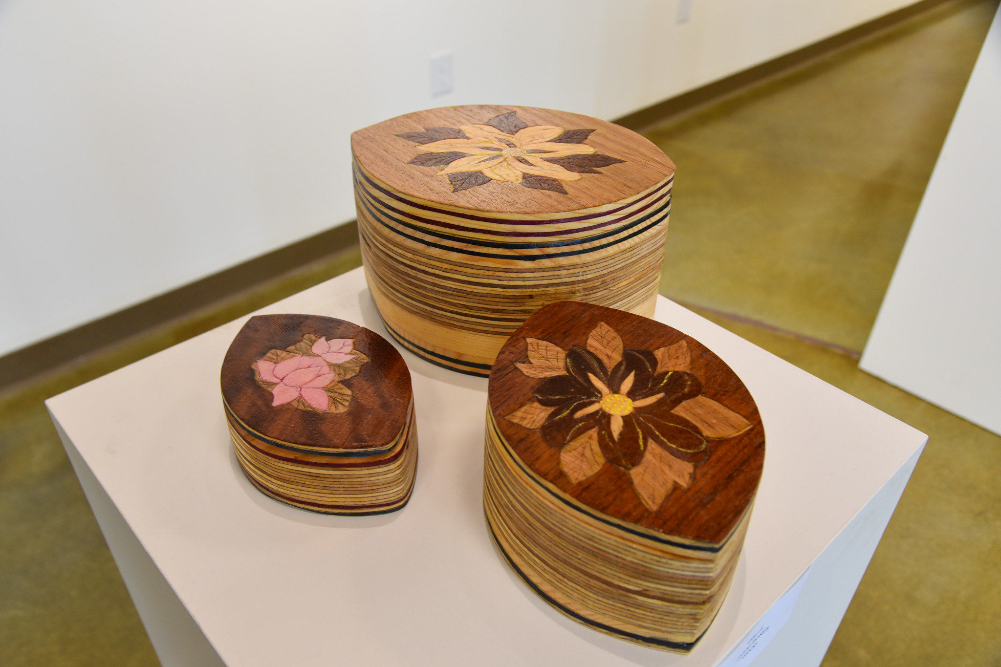 Wooden art exhibit