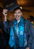 Student celebrating