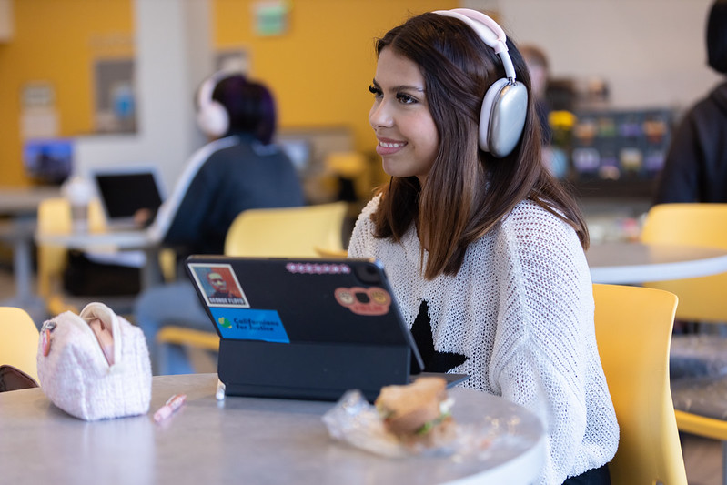 Student with laptop